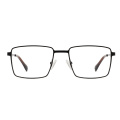 Diseño de lujo para hombre cuadrado de metal marcos ópticos de gafas
